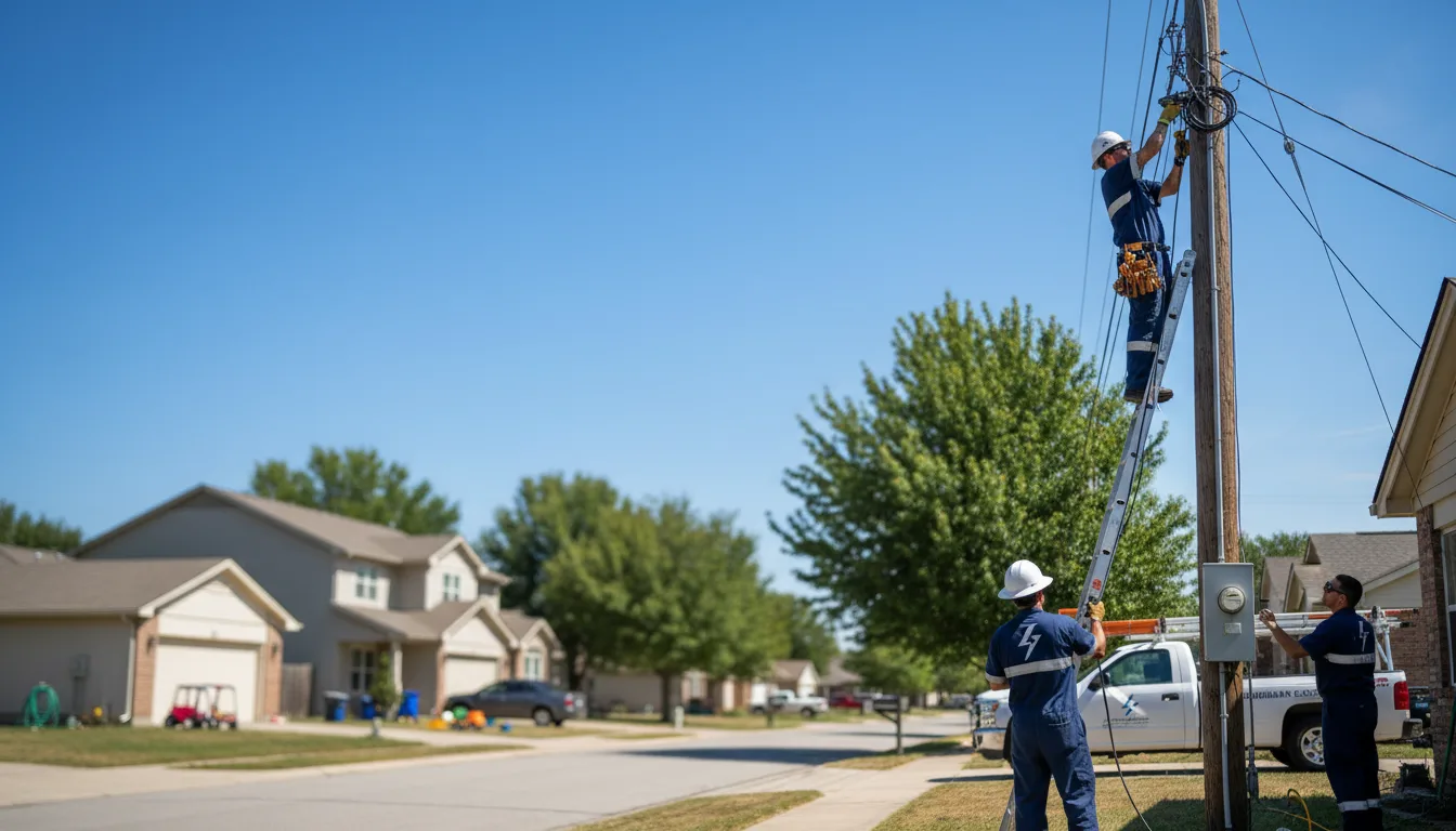 Residential electrician providing installation services in Oilton, TX